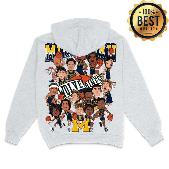 Autumn Crowd Michigan Caricature Hoodie Oatmeal By Kiwiclo