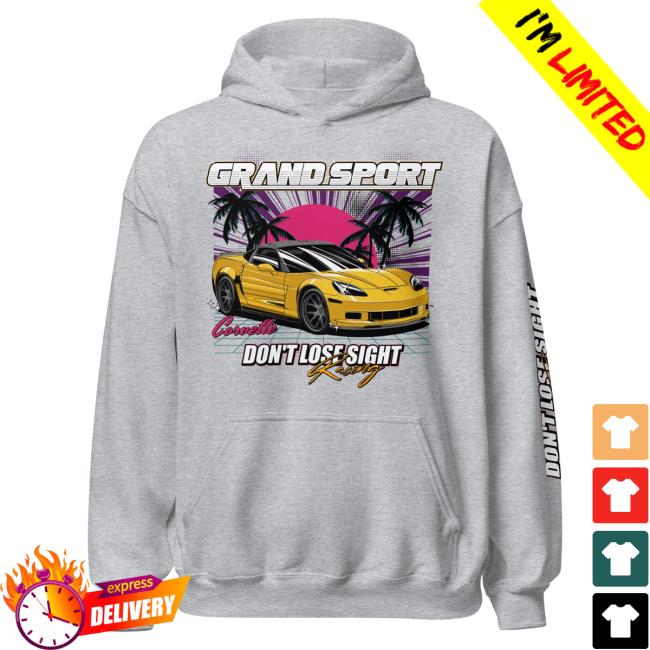 Official Itsjusta6 Merch Store Shop Itsjusta6 Corvette In Paradise Crewneck Sweatshirt Sport Grey