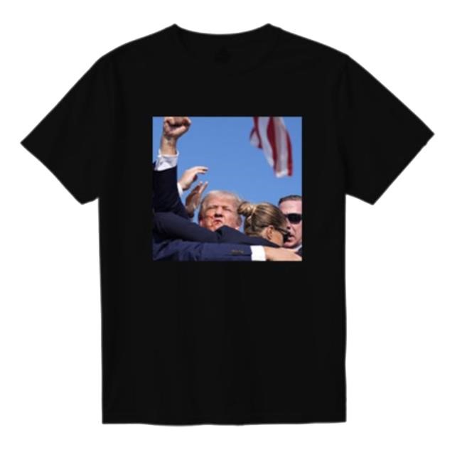 Trump Shot Black Classic T Shirt | Vote Donald Trump | USA Flag | Best Not Miss | Make America Great Again | Trump 2024