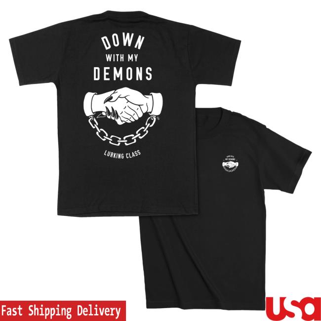 Official Lurking Class Clothing Down With My Demons New Shirt Black LurkingClass
