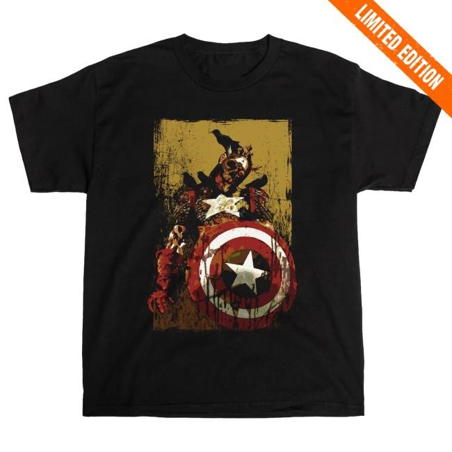 Official Heroes and Villains Merch Store Shop Marvel Zombies Captain America Crows Shirt Heroes & Villains