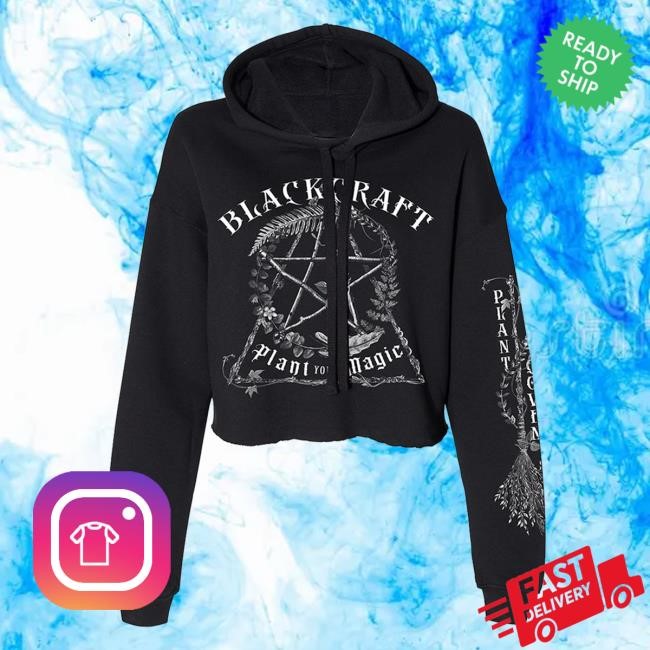 Plant Coven Cropped Hooded Sweatshirt Blackcraft Cult