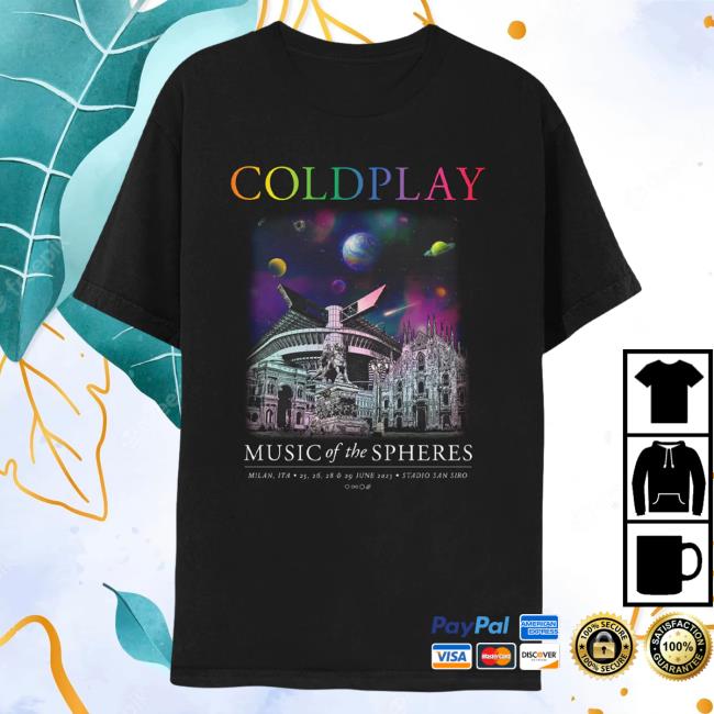 Official Coldplay Merch Store Shop Coldplay Milan June 2023 Music Of The Spheres Tour Shirt 2024 - Limited Edition Cold Play