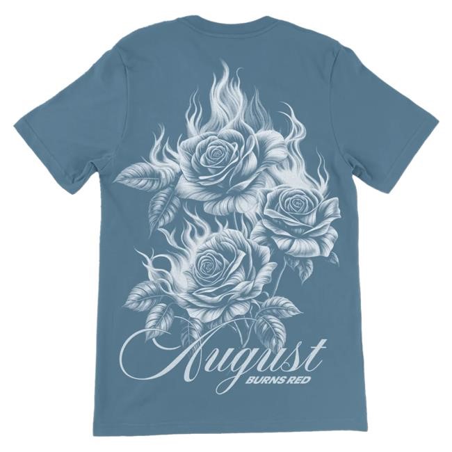 Official August Burns Red Burning Flowers Blue Tee