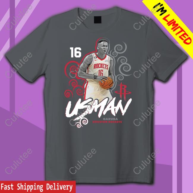 Official Fanatics Merch Usman Garuba Houston Rockets Player Name & Number Competitor T-Shirt Usman Garuba Houston Rockets Player Name & Number Competitor T-Shirt