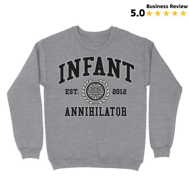 Infant Annihilator Merch "Collegiate Est 2012 " Crewneck Sweatshirt Indie Merch Store