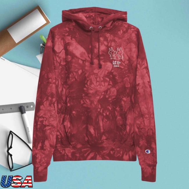 Official Yujin Clothing x Champion Baka! Tie Dye Hoody Red