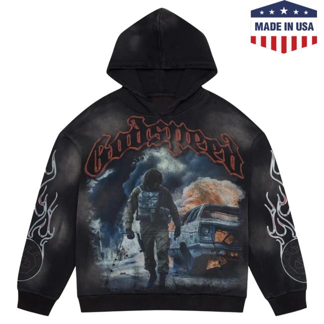 Official Godspeed Nyc Clothing Merch Khaos Long Sleeve Shirts V2 (Black Wash)