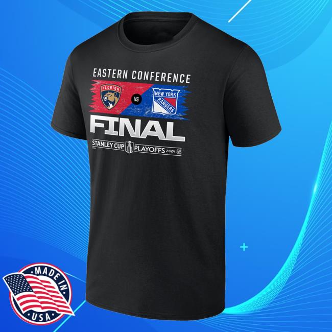 FLA Team Shop Florida Panthers vs. New York Rangers 2024 Eastern Conference Final Matchup Shirt