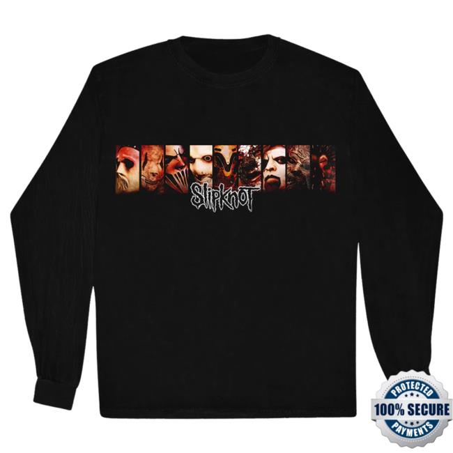 Official Slipknot Merch Store Slipknot Masks '22 Tour Black L/S T Shirt Slipknotmerch Apparel Clothing Shop