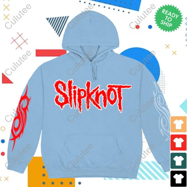 Official Slipknot Apparel Clothing Shop Store Slipknot Logo '22 Tour Blue Hoodie Slipknotmerch Merch