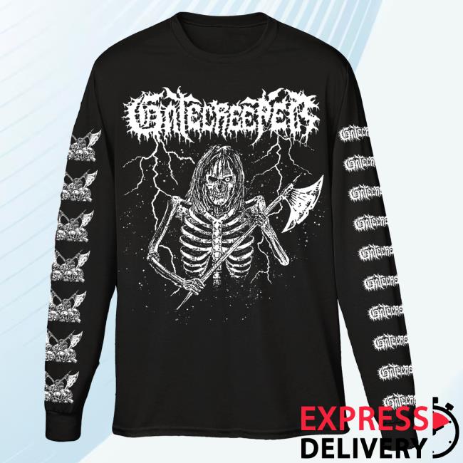 Official Gatecreeper Merch Store Gatecreeper "SKELETAL AXE" Long Sleeve Shirt New