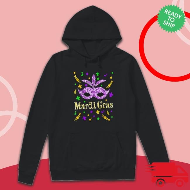 Mardi Gras 2023 – Womens Girls Mask Beads New Orleans Party Sweatshirt