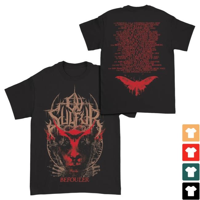 Official Indie Merch Store Ov Sulfur ""Befouler" Tour Shirt" Top Shirt Indiemerchstore
