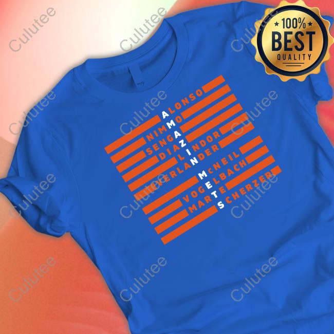 Amazin Mets Alonso Nimmo Senga Diaz Lindor Verlander Mcneil Vogelbach Marte Scherzer T Shirt