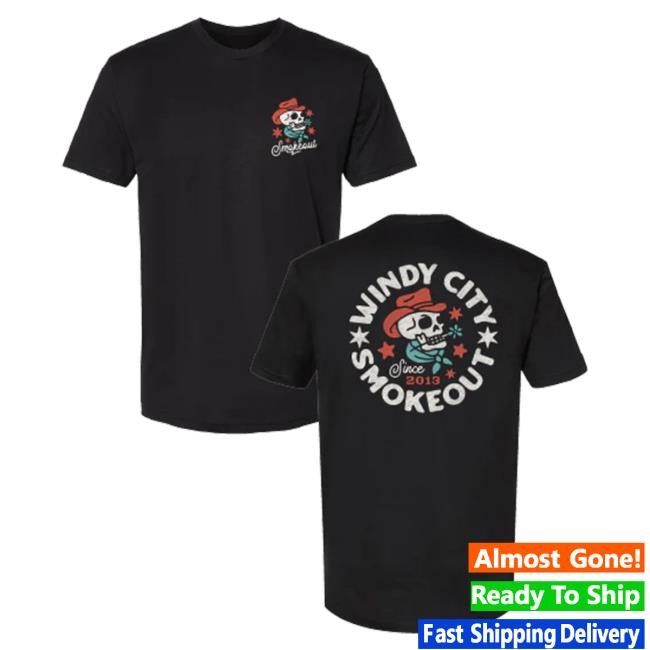 Windy City Smokeout Black Skull Hot Shirt