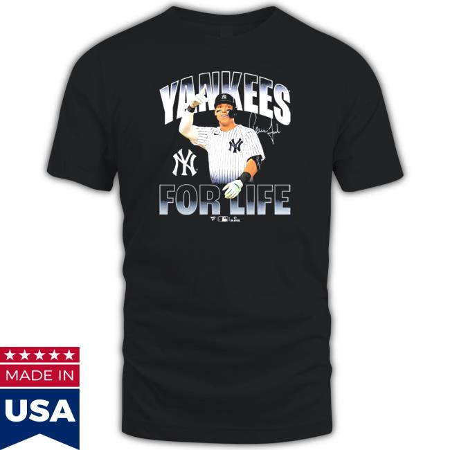 Official Aaron Judge New York Yankees For Life Signature Long Sleeve T Shirt