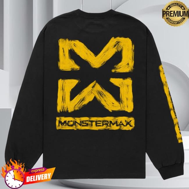 Official Monstermax Merch Store Painted Logo Black Long Sleeve Tee