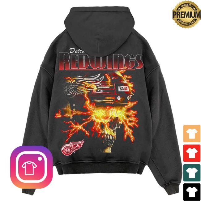 Official Sana Detroit Store Red Wings X Sana Skull Helmet Duo Hoodies SanaDetroit