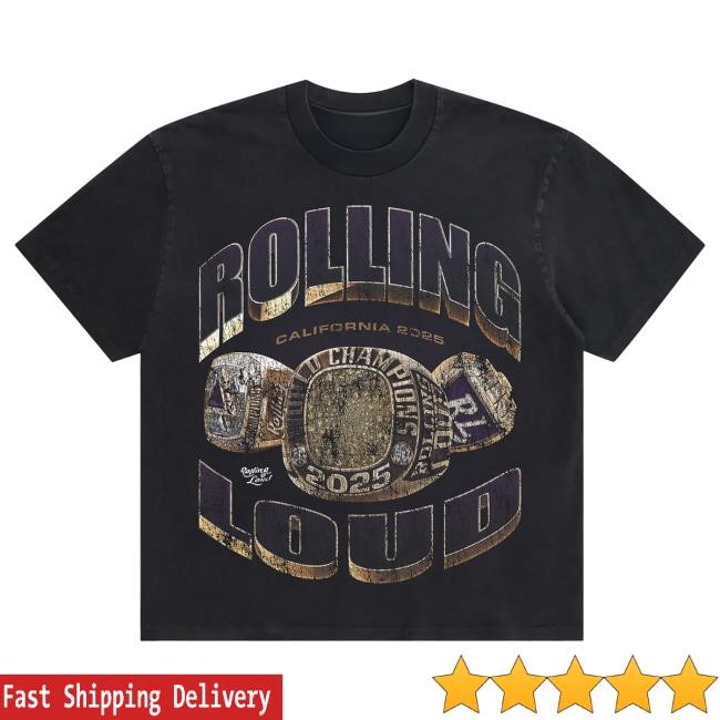 Official Rolling Loud Merch Store Shop Rolling Loud RL LA 25 3X Champs Black Lineup Hot Shirt RollingLoud