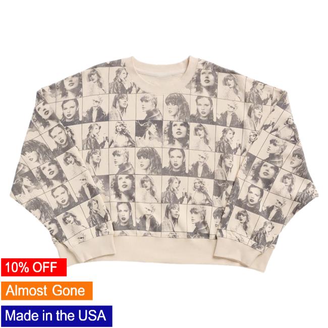 Official TayloSwift Clothing Merch Shop Store Taylor Swift The Eras Tour Cropped Beige Hoodie