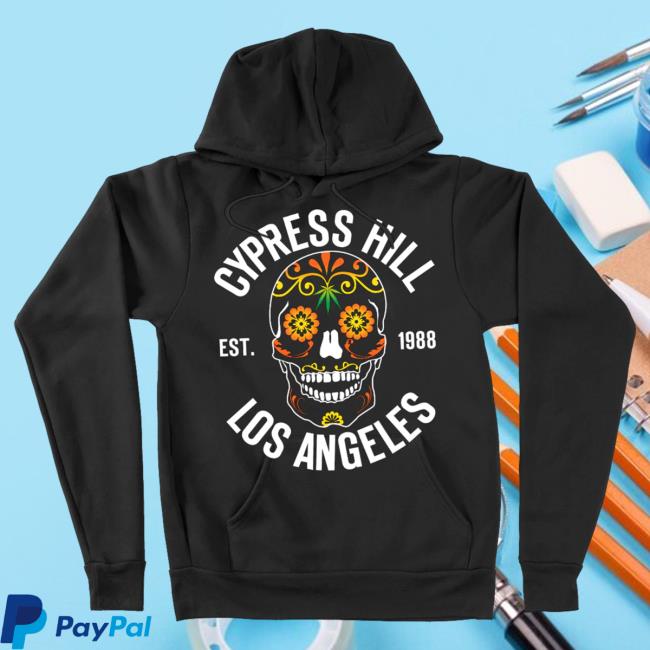 Official Cypress Hill Merch Cypress Hill Day Of The Dead Los Angeles Pullover Sweatshirt CypressHill