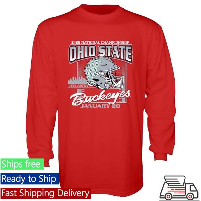 Ohio State Buckeyes Red 2025 National Championship Bound Long Sleeve Tee