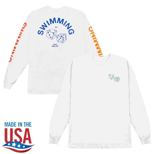 Official Mac Miller Merch Store Mac Miller Swimming Dice L/S T Shirt Mac Miller Clothing Apparel Shop MacMiller