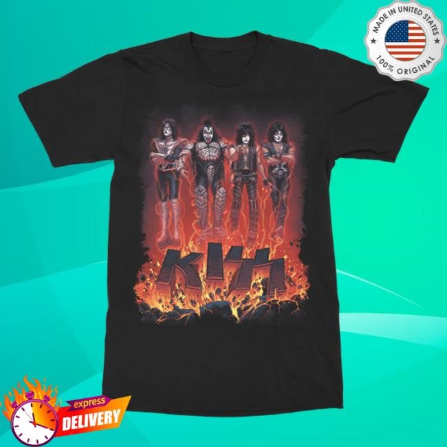 Kiss Band Conjuring Flames T Shirt Kiss Band Merch Shop