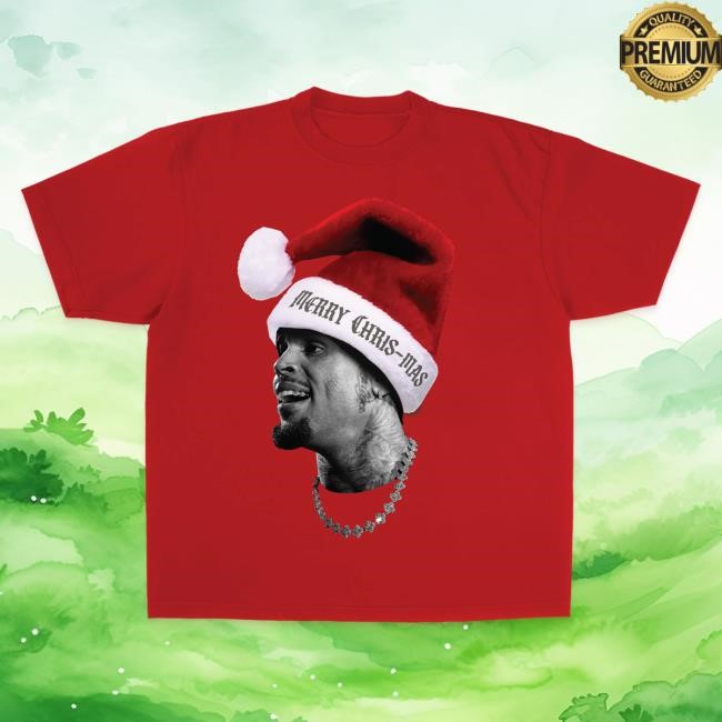 Official Chris Brown Merch Store Merry Chris-Mas Big Head S/S Top Shirt