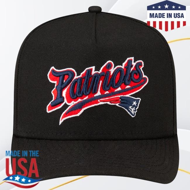 Official Born X Raised + Patriots Pro Script A-Frame Snapback Cap: Black NFL 2025 Kickoff