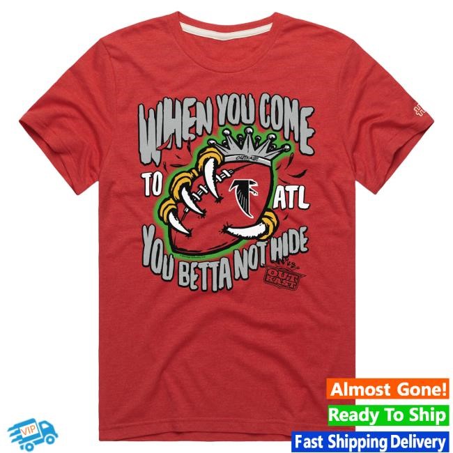 Atlanta Falcons x OutKast Homage Red You Betta Not Hide Tri-Blend T Shirt | Official NFL Shop