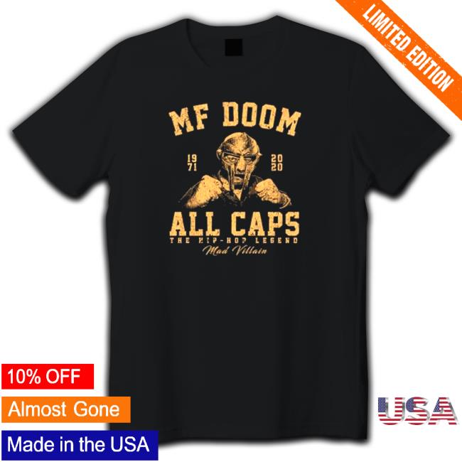 Official Mf Doom All Caps The Hip Hop Legend 1971 2020 Brown Shirt