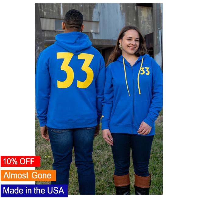 Official Fallout Merch Store Fallout Vault 33 Zip-Up Hooded Sweatshirt