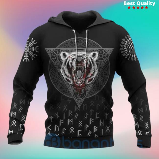Banantees Wolf Vegvisir Viking Runes Viking Shirts All Over Printed 3D