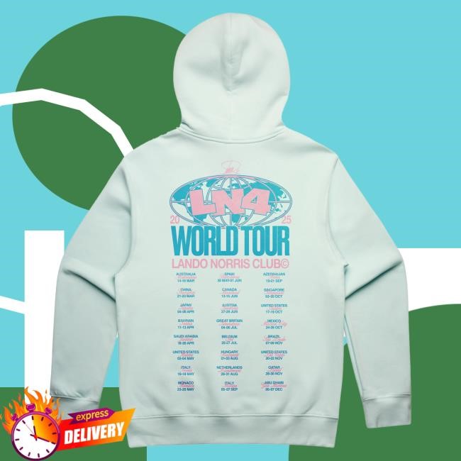 Official Lando Norris Merch Store Shop World Tour Attractive Hoodie - Seafoam