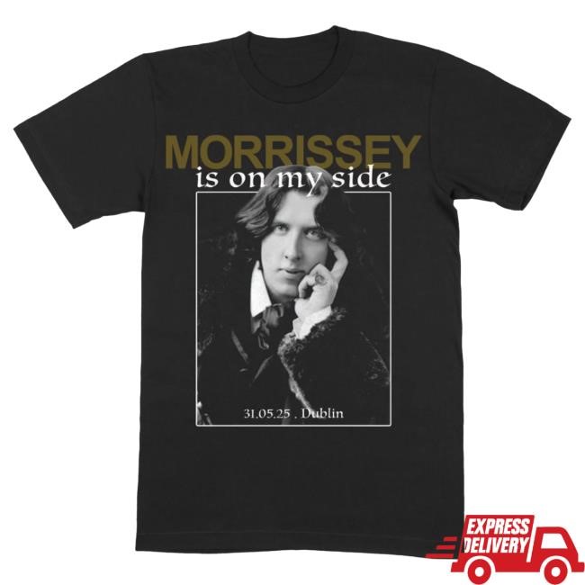 Official Morrissey Merch Store On My Side 2025 Dublin Event Tees Black