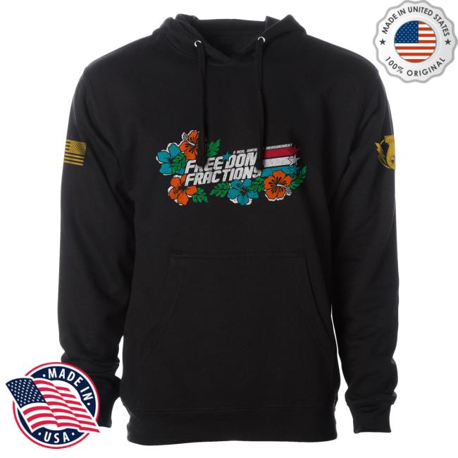 Official Bunker Branding Merch The Fat Electrician Hawaiian Freedom Fractions Tees Black Bunkerbranding