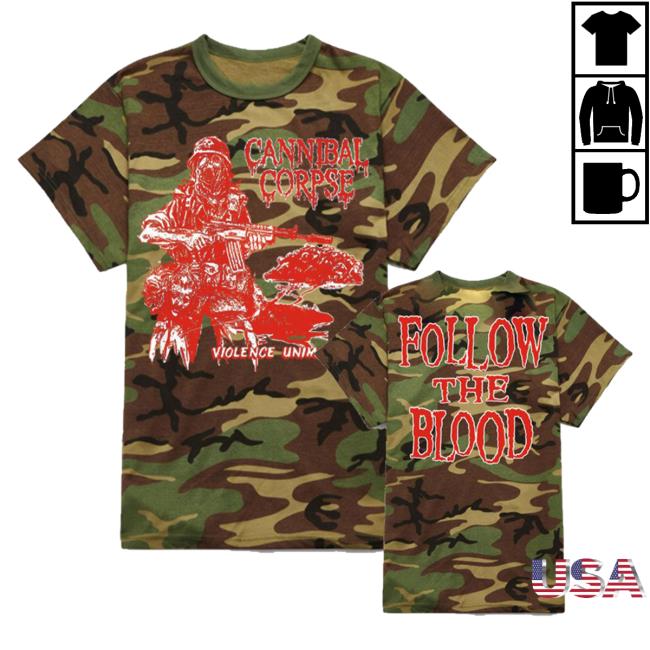 Official Cannibal Corpse Merch Store Follow The Blood Shirt Camo CannibalCorpse