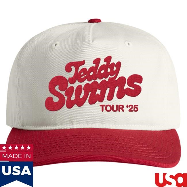 Official Teddy Swims Merch Store Teddy Swims Red and White Snapback Hat