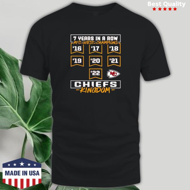 Official Kansas City Chiefs 7 years in a Row AFC West Champions 2022 Chiefs Kingdom Sweatshirt