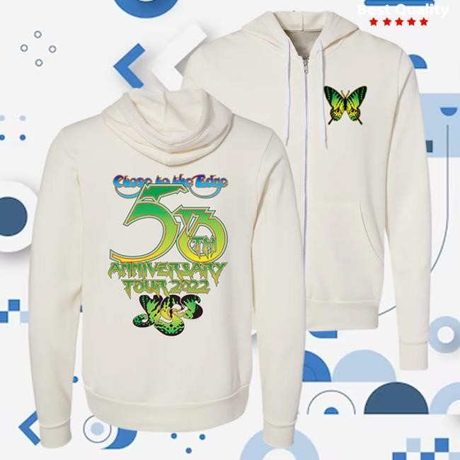 Yes Official Store "Close To The Edge" 50Th Anniversary 2022 Tour Zip Up Hoody