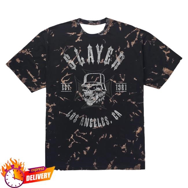 Slayer '81 Black Marble Tee Official Slayer Clothing Store Shop Merch