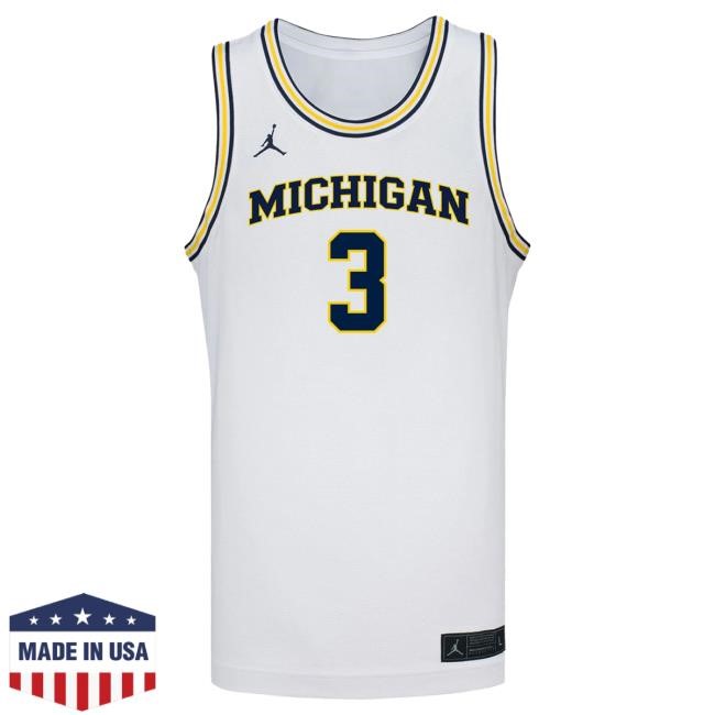 Michigan Wolverines #3 Elliot Cadeau Student Athlete White Basketball Jersey New Shirt The M Den Shop Official