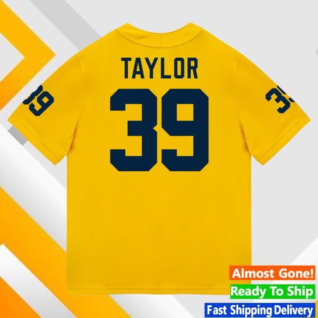 Michigan Wolverines #39 Joe Taylor Student Athlete Maize Football Jersey T Shirt The M Den Shop
