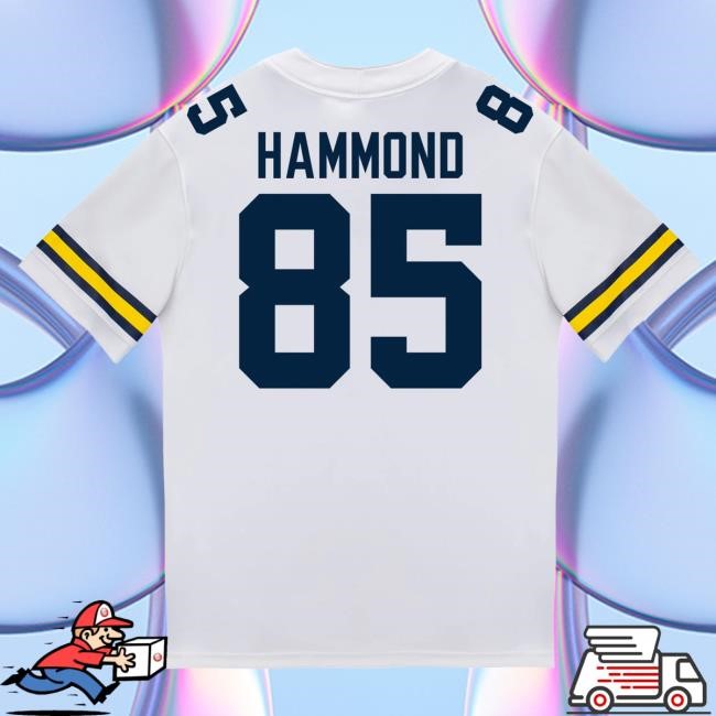 The M Den Michigan Wolverines #85 Ted Hammond Student Athlete White Football Jersey Shirts