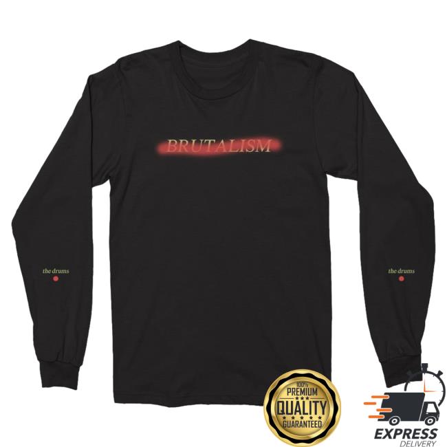 Official Kings Road Merch Store The Drums Brutalism Long Sleeve Shirt 2024 (Black)