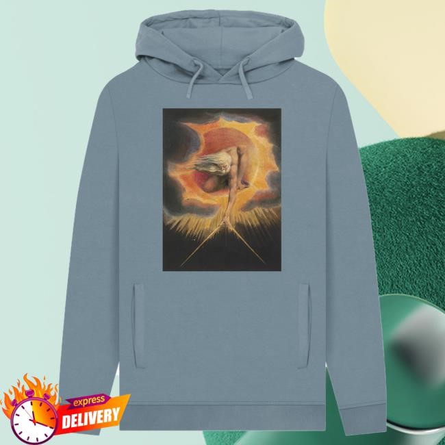 William Blake The Ancient of Days Unisex Popover Hoodie, Stone Blue British Museum Store Shop Official Store Shop