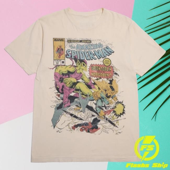 Official Heroes And Villains Forge Series Marvel Spider-Man vs Green Goblin Zine Shirts