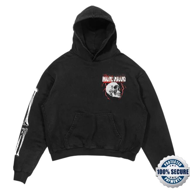 Official Imagine Dragons Merch Store Bones Skull Popover Sweatshirt Imagine Dragons Apparel Clothing Shop ImagineDragons